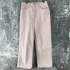 Madewell Pink Flare Jeans with Wide Leg